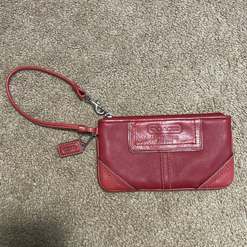 Red coach wallet. Never been used